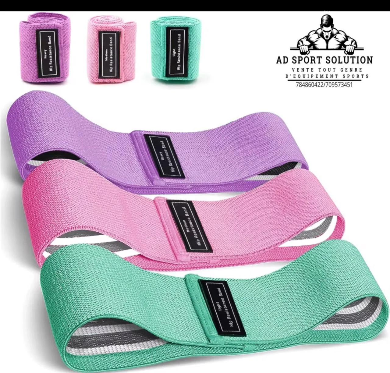 Bandes de Résistance en Tissu – Lot de 3 Niveaux