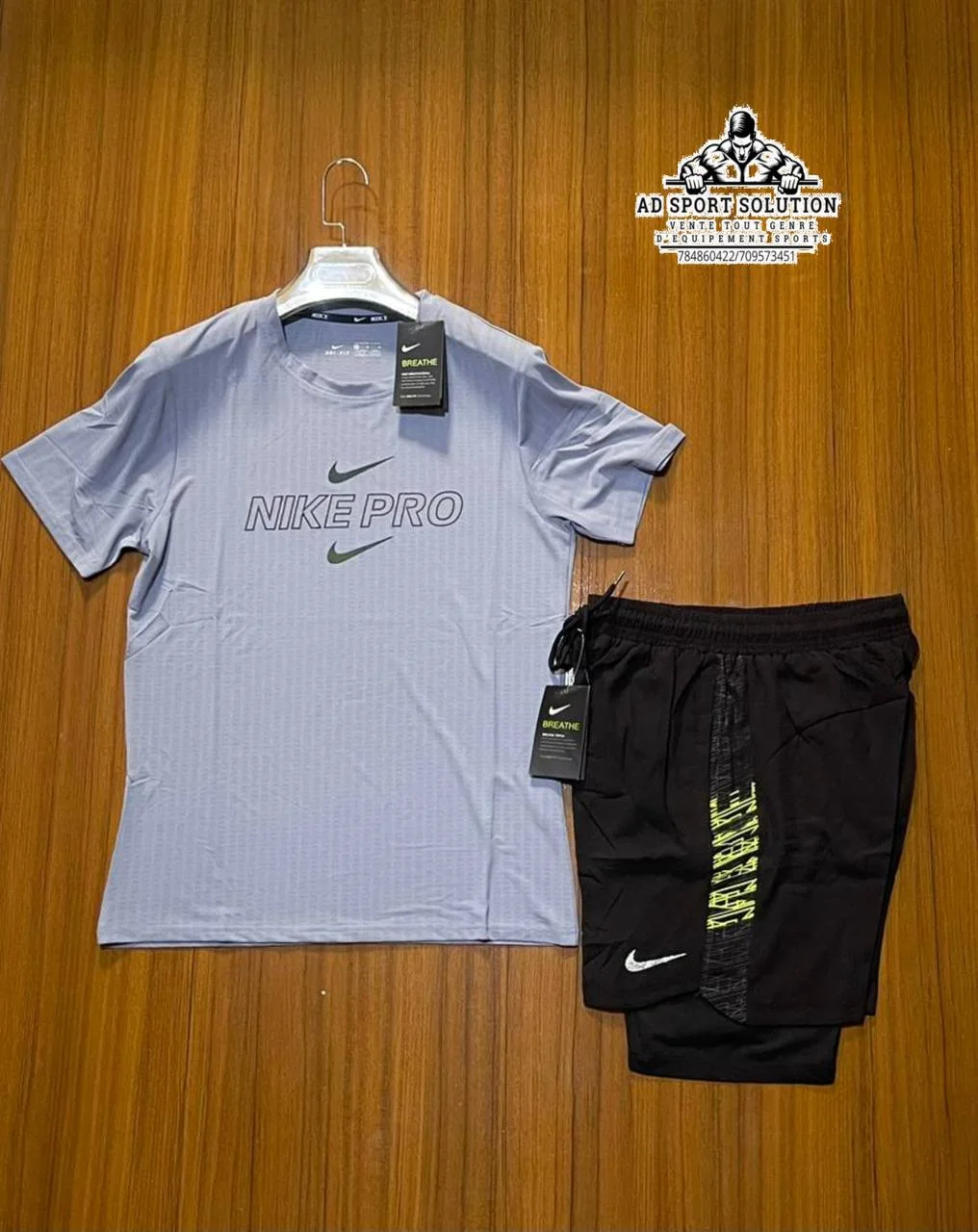 🏃 Ensemble Sport Nike (T-shirt + Short cuissard)