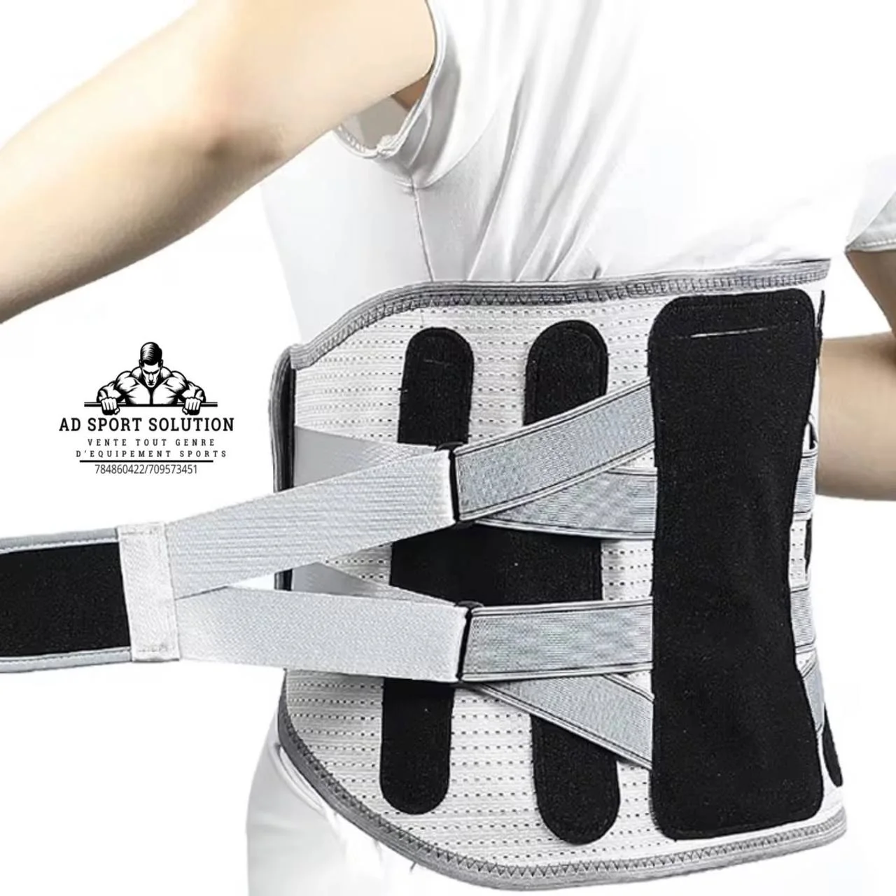 🏋️‍♂️ Ceinture Lombaire avec Stabilisateur Double Crochets