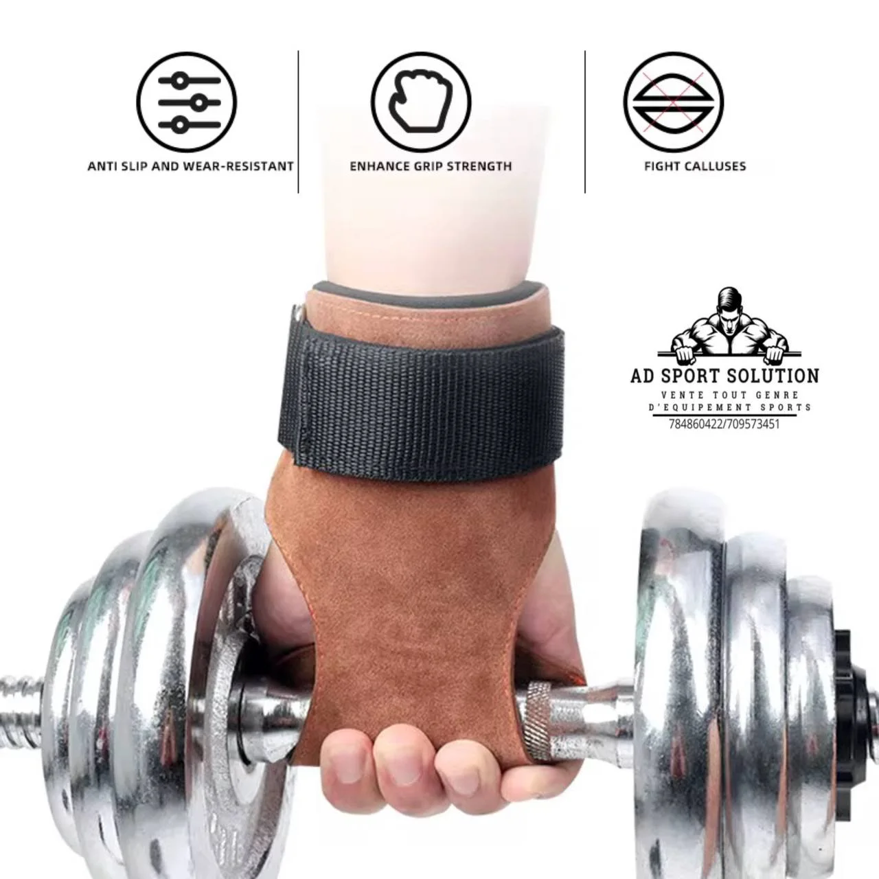 🧤 Grips de Musculation avec Attache Poignet