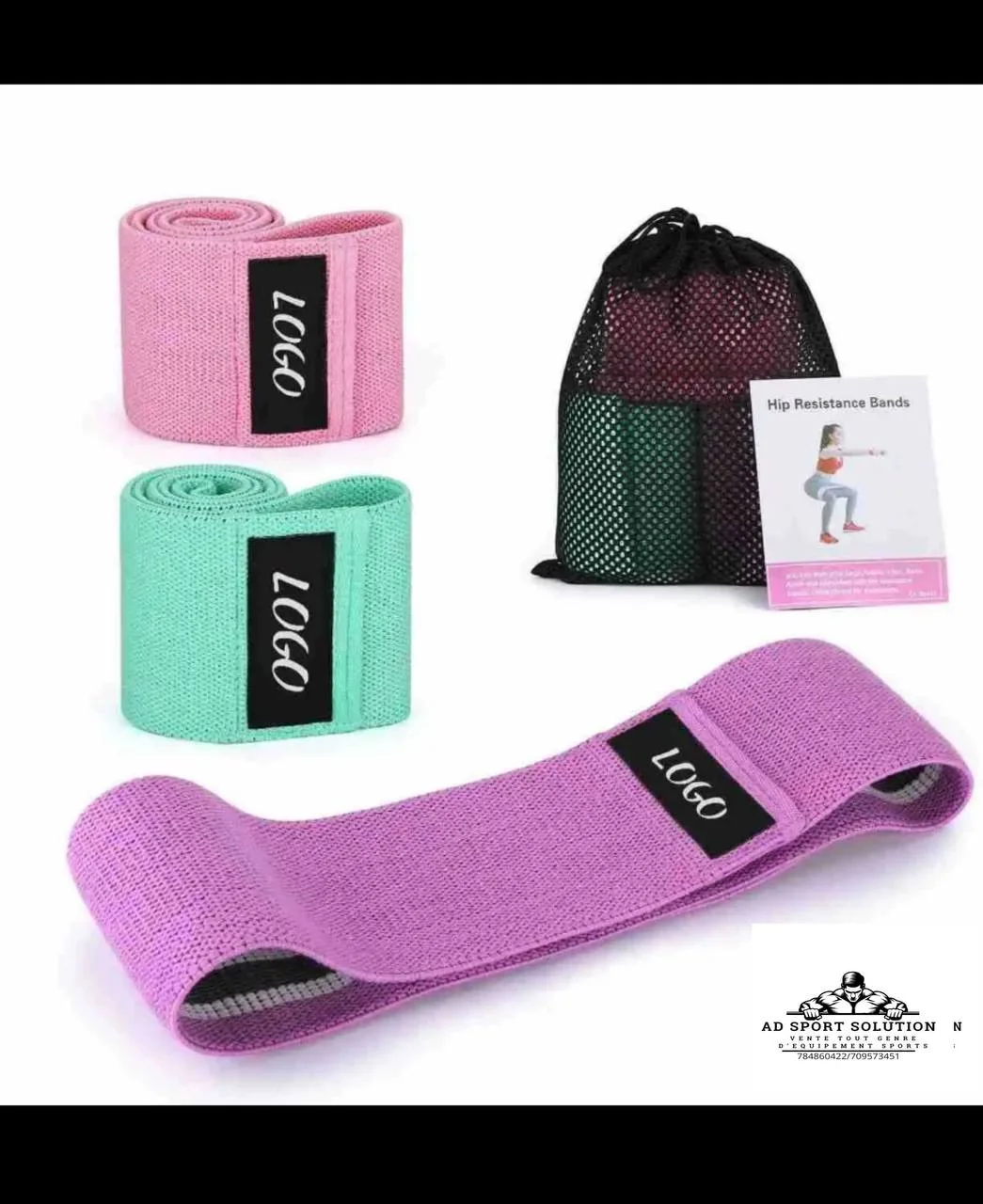 Bandes de Résistance en Tissu – Lot de 3 Niveaux