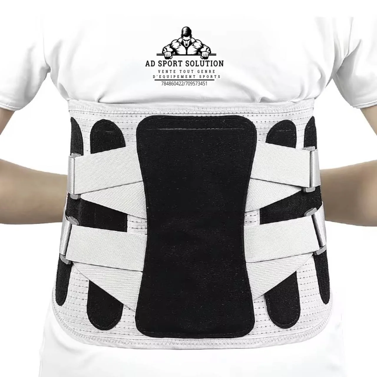 🏋️‍♂️ Ceinture Lombaire avec Stabilisateur Double Crochets
