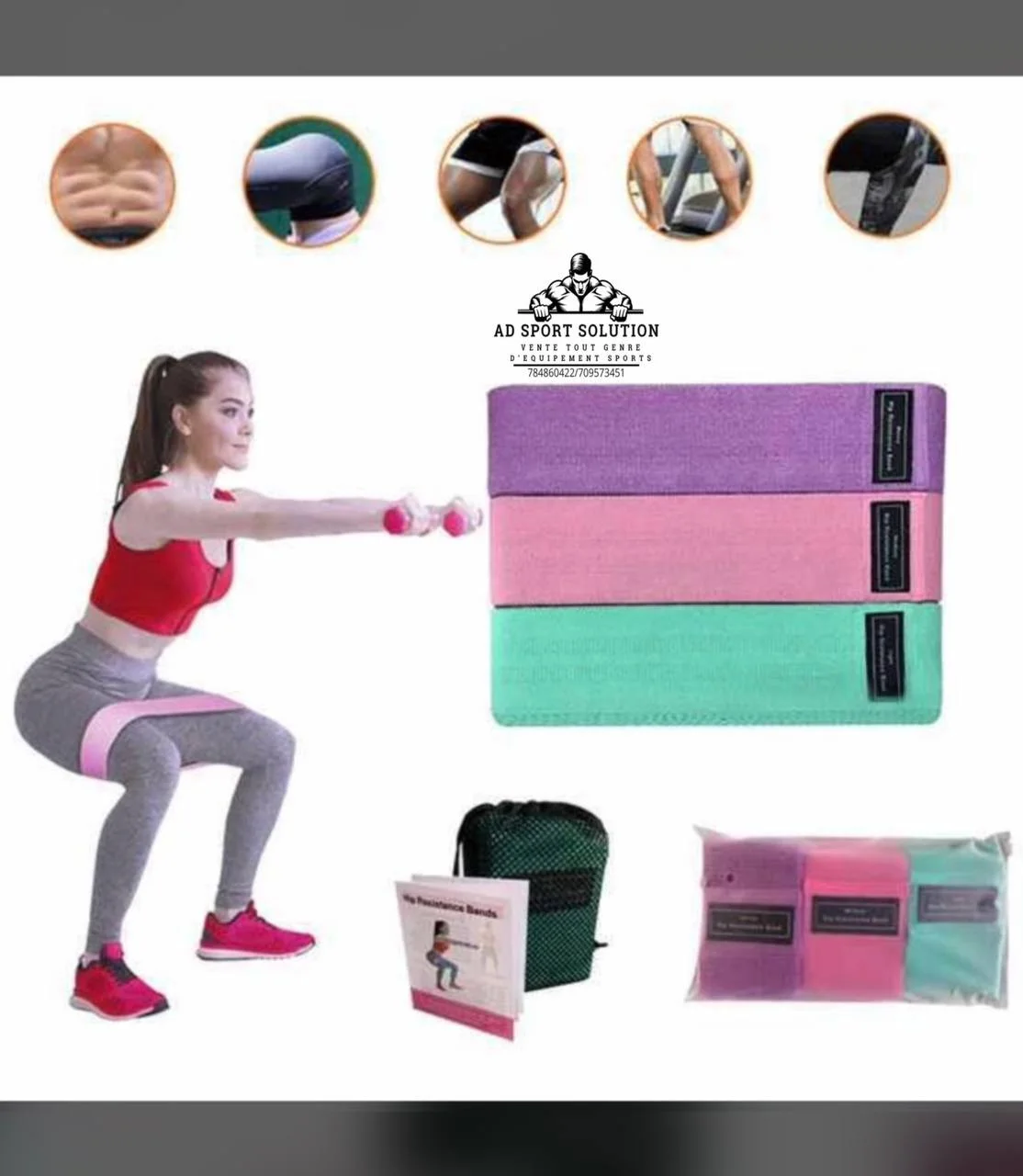 Bandes de Résistance en Tissu – Lot de 3 Niveaux