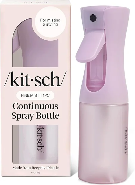 Kitsch Botella pulverizadora para cabello, botella de spray de agua continua con niebla ultra fina para peinado, peluquería, salones de belleza, limpieza, plantas, botellas de aerosol versáti