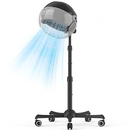 Secador de pelo con capucha iónico TASALON - Secador de capucha de 1875W con 3 ajustes de temperatura - Secador portátil de pie para el hogar y el salón