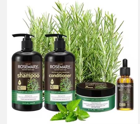 تركيبة عضوية تحتوي على زيت إكليل الجبل (الروزماري)، النعناع، وزيت شجرة الشاي، تعمل على تعزيز نمو الشعر وتقليل التساقط.