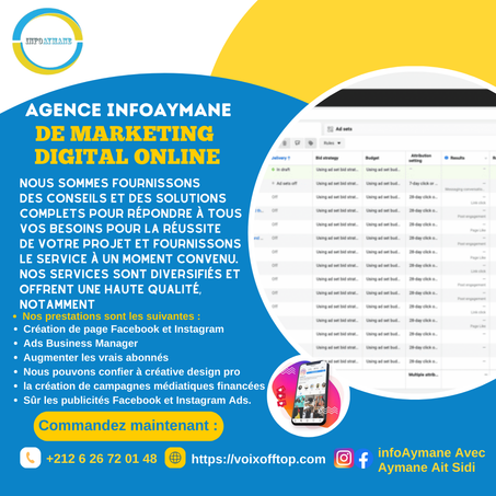 Création de page Facebook et Instagram Ads