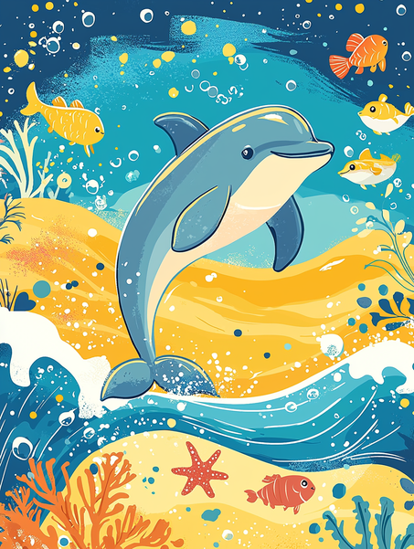 Dolphin Coloring Book For kids