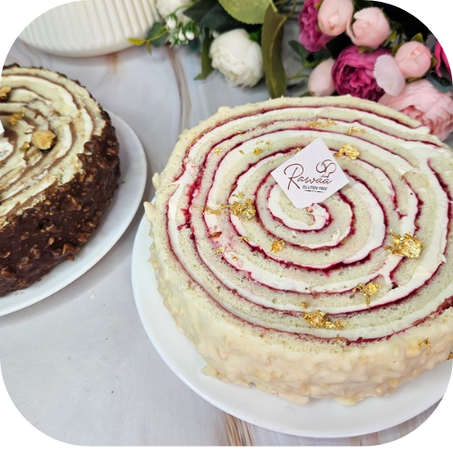 Cake vanille au framboises    10 personne