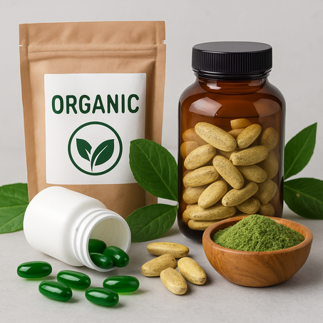 المكملات الصحية والمنتجات العضوية