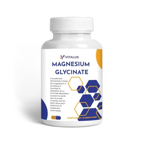Magnésium Glycinate – Sommeil, Relaxation & Soutien Osseux