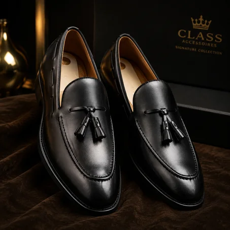 Valenor™ — Mocassin Homme à Pampilles en Cuir Véritable