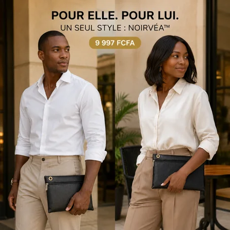 Pochette noire mixte NOIRVÉA™ — Élégante et pratique