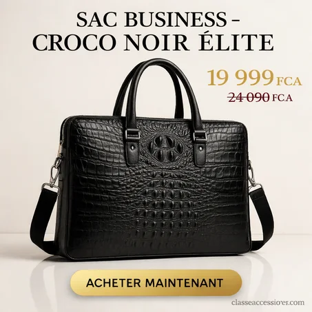 Sac Business Croco Noir