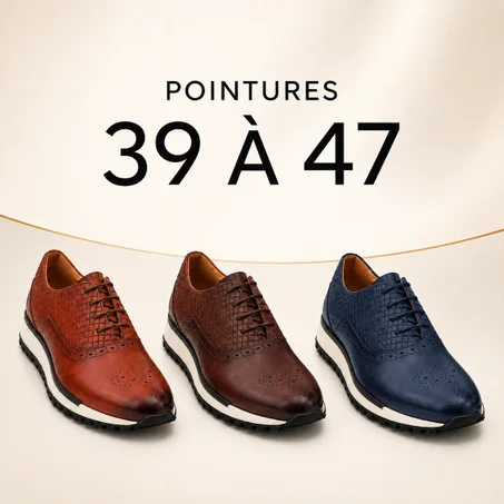 CLASSY™ TRAME 02 — Derby Homme en Cuir Véritable