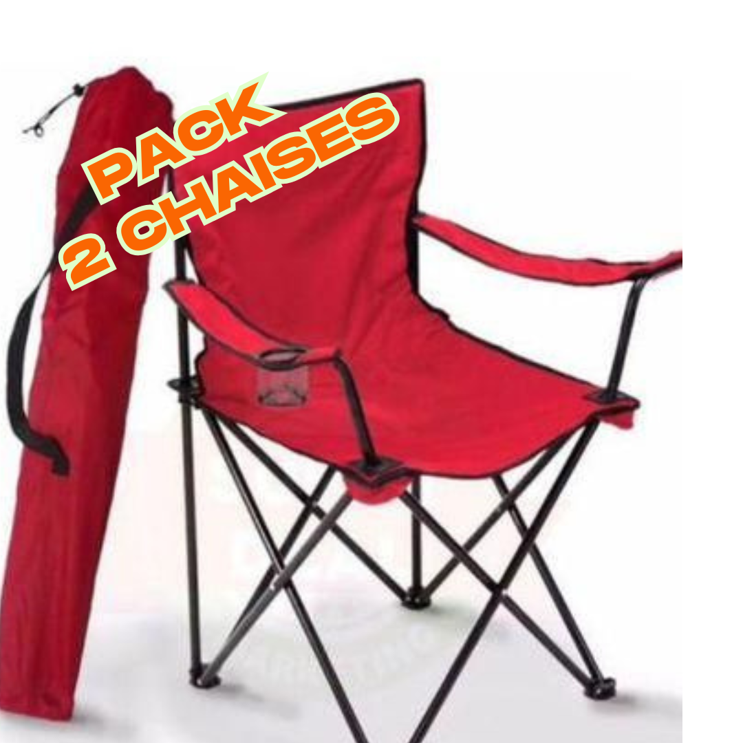 باك كرسي الرحلات المميز Pack de  2 Chaises de camping