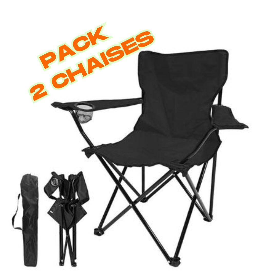 باك كرسي الرحلات المميز Pack de  2 Chaises de camping