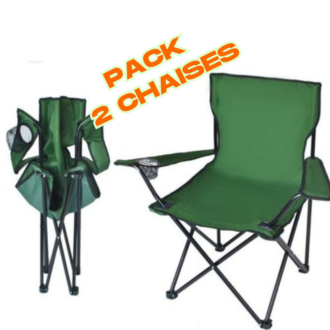 باك كرسي الرحلات المميز Pack de  2 Chaises de camping