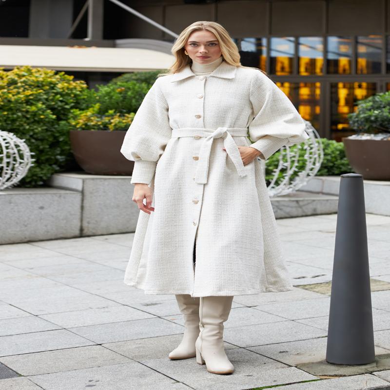 اخر اطلالات الموضة  فستان انيق  بتصميم عصري ودافئ بجودة عالمية