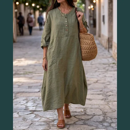 Robe Longue Femme Coton Lin