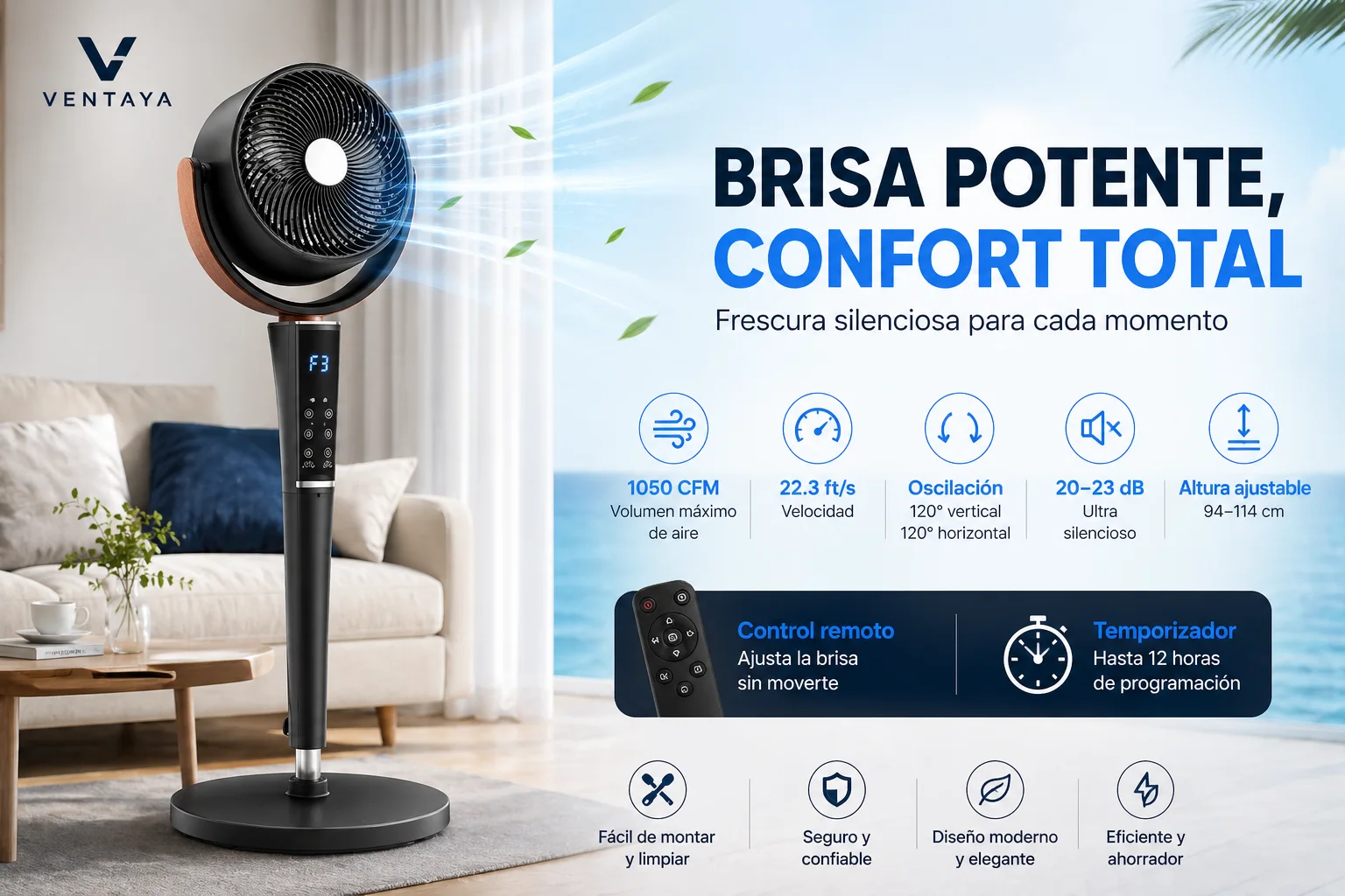 Ventaya Ventilador Silencioso Pro