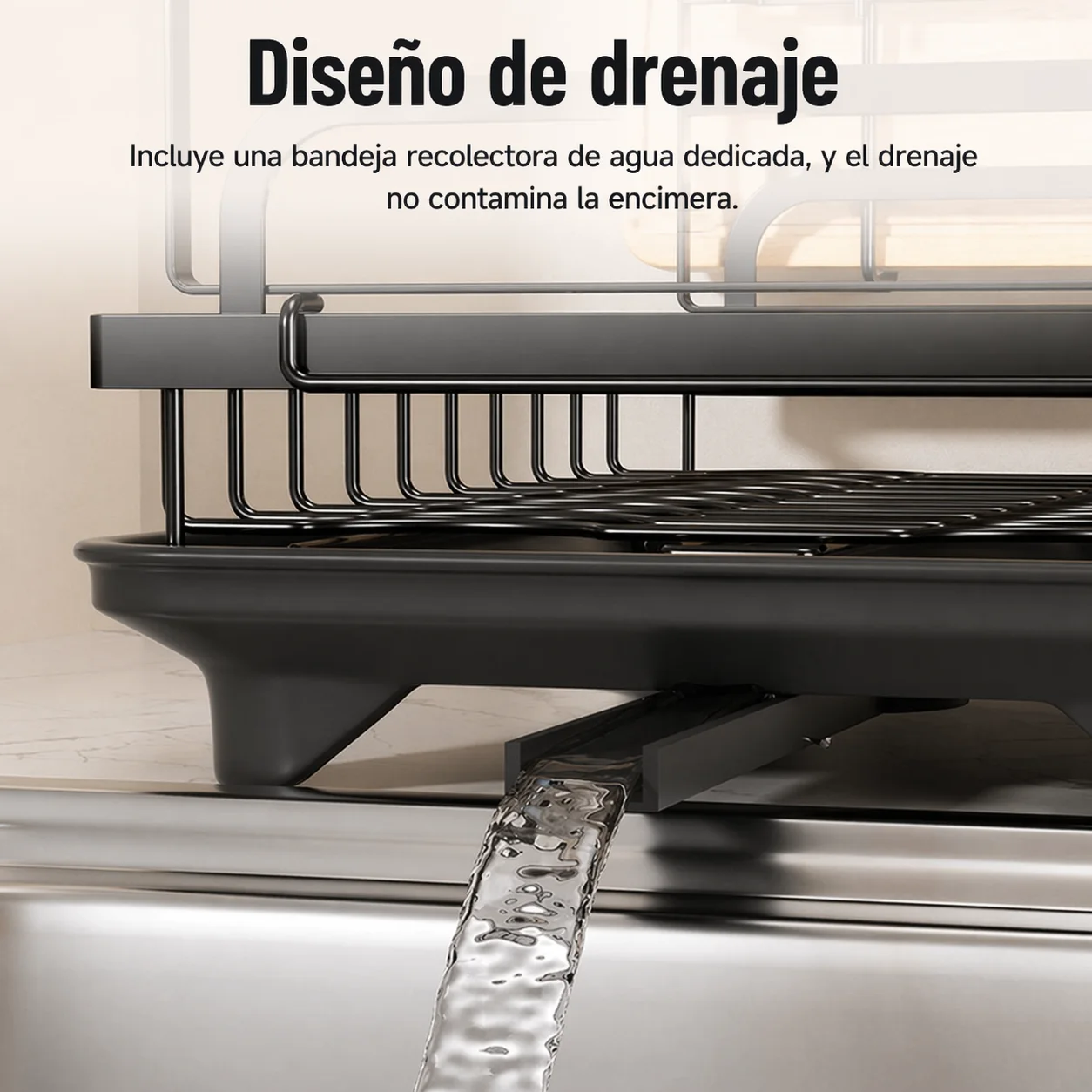 Escurridor de Platos 2 Niveles con Bandeja de Drenaje