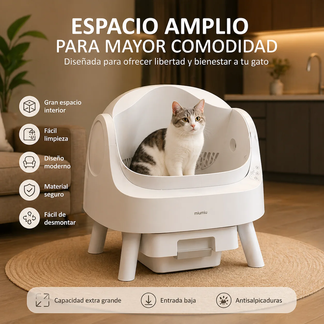Ventaya Arenero Automático para Gatos Pro