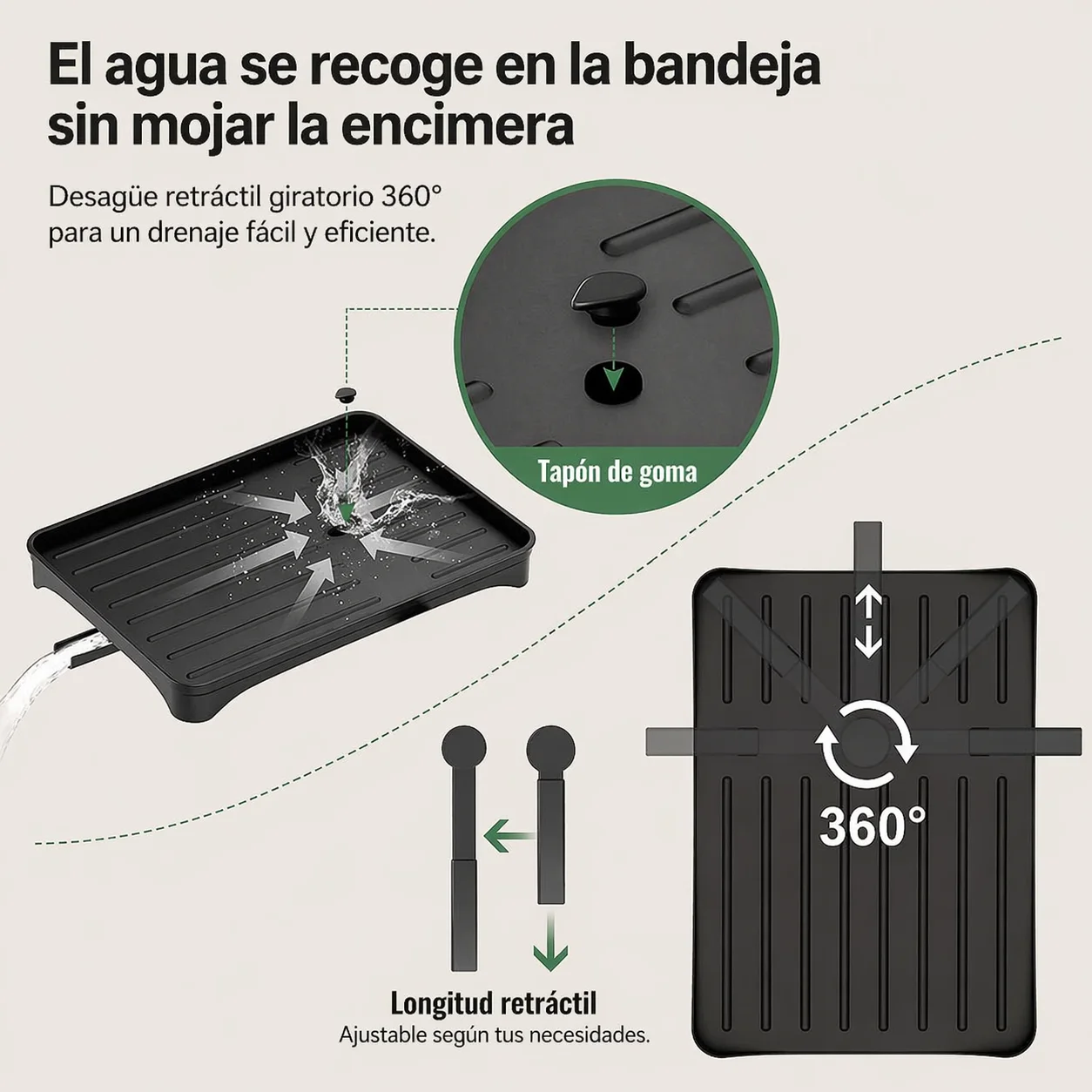 Escurridor de Platos 2 Niveles con Bandeja de Drenaje