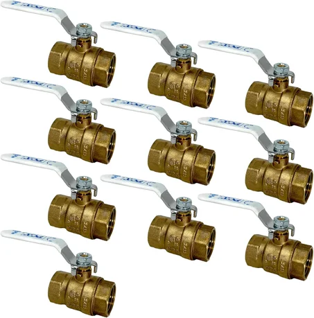 Paquete de 10 unidades de válvula de bola de latón resistente de 1/2 pulgada FIP hembra NPT roscada (FxF) de PROCURU, de puerto completo, 600 WOG, certificación LF de seguridad