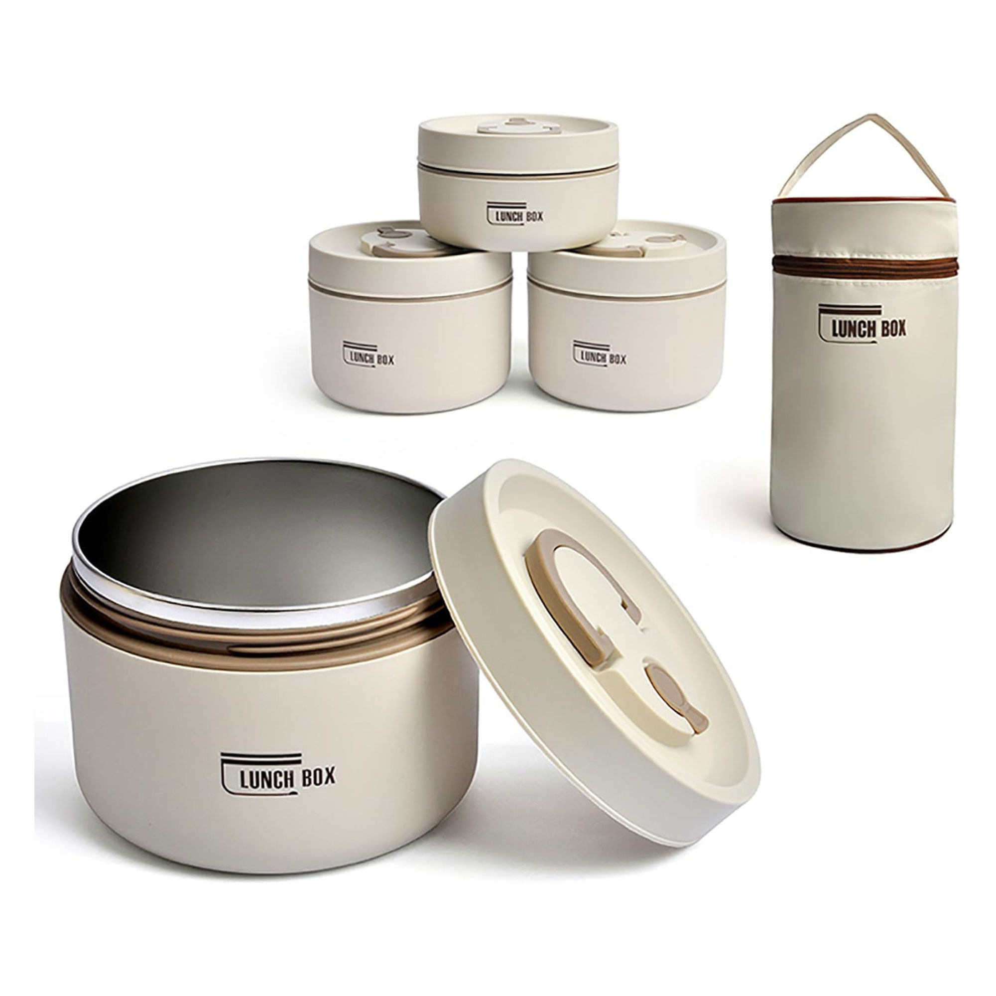 3 قطع لانش بوكس حرارى مع شنطة هدية