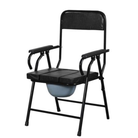 Chaise avec Toilette Noir Fixe Matelassée