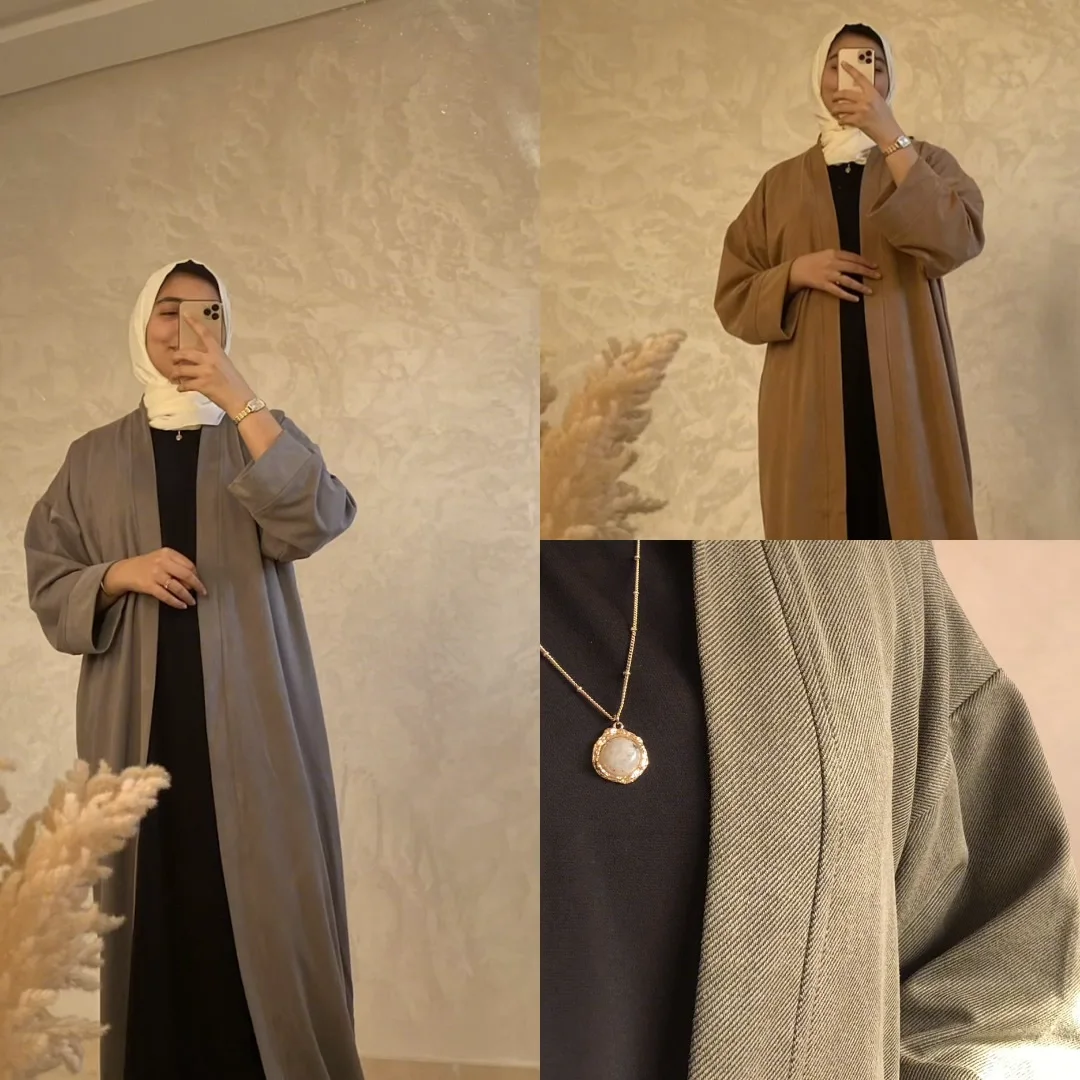 Deux pièces kimono + abaya simples et élégantes