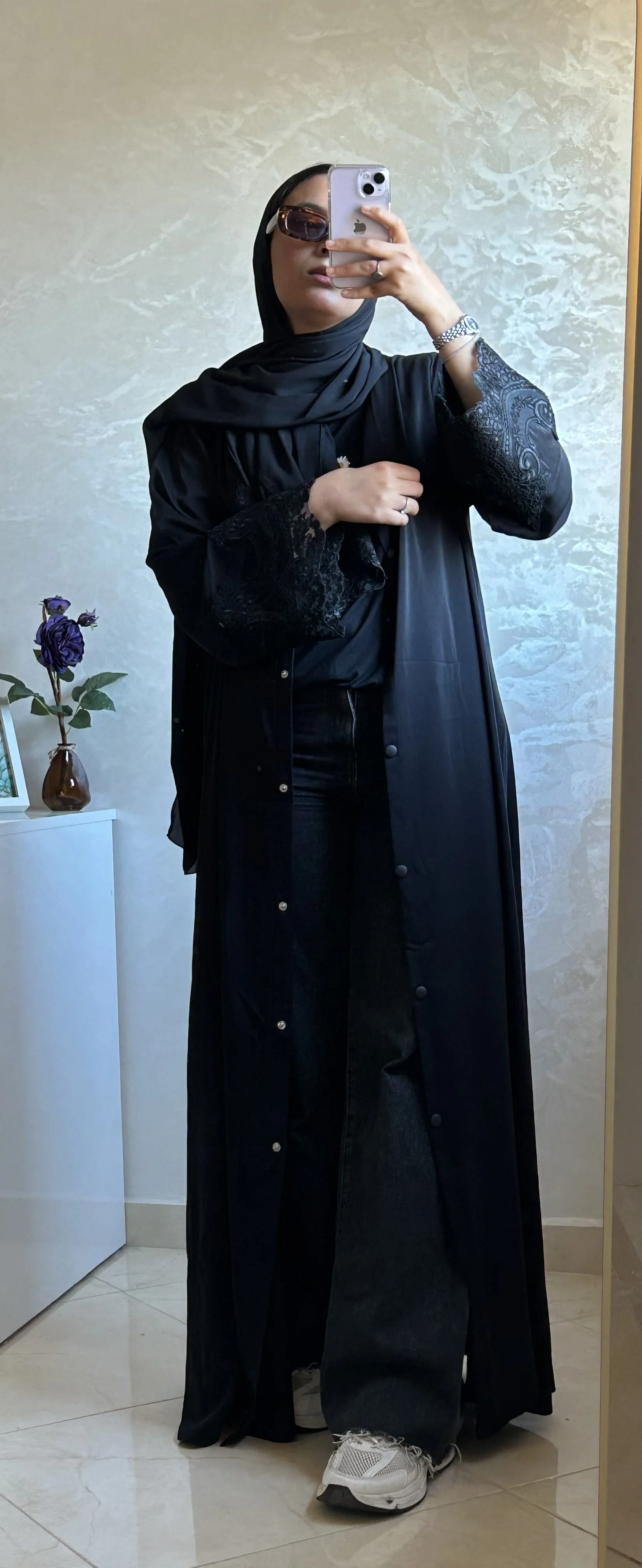 abaya noir + foulard