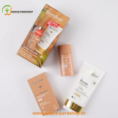 BEESLINE COFFERT ECRAN FLUIDE ANTI AGE TEINTEE SPF 50 + GEL NETTOYANT ECLAIRCISSANT 4 EN 1 (-50%)