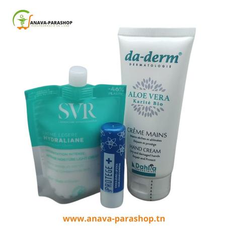 PACK HYDRATATION VISAGE PEAU MIXTE A GRASSE LEVRES ET CREME MAINS