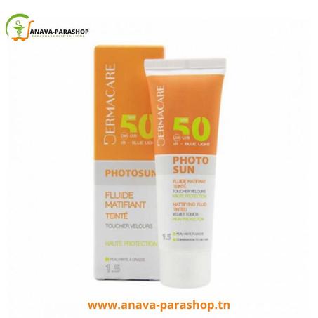 DERMACARE PHOTOSUN FLUIDE MATIFIANT TEINTEE 1.5 PEAU MIXTE A GRASSE 50ml