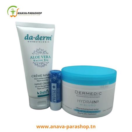 PACK HYDRATATION INTENSE CORPS LEVRES CREME MAINS CORPS ET BAUME A LEVRES OFFERT