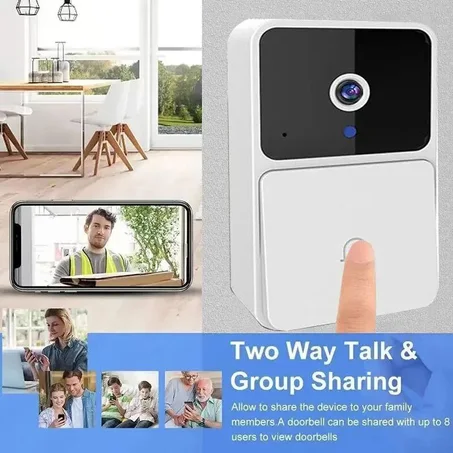 جرس باب ذكي Smart Video Doorbell بكاميرا مراقبة ورؤية ليلية وتحكم عبر التطبيق