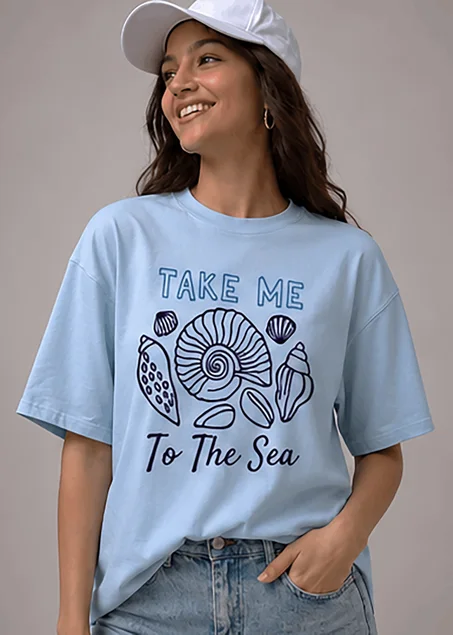 Oversized Tshirt Bleu Pastel