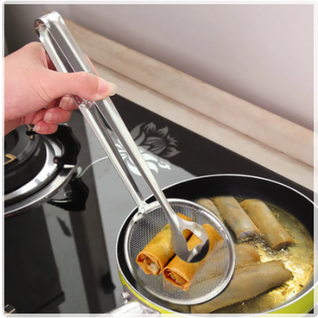 ملاعق قلي بمصفاة زيت