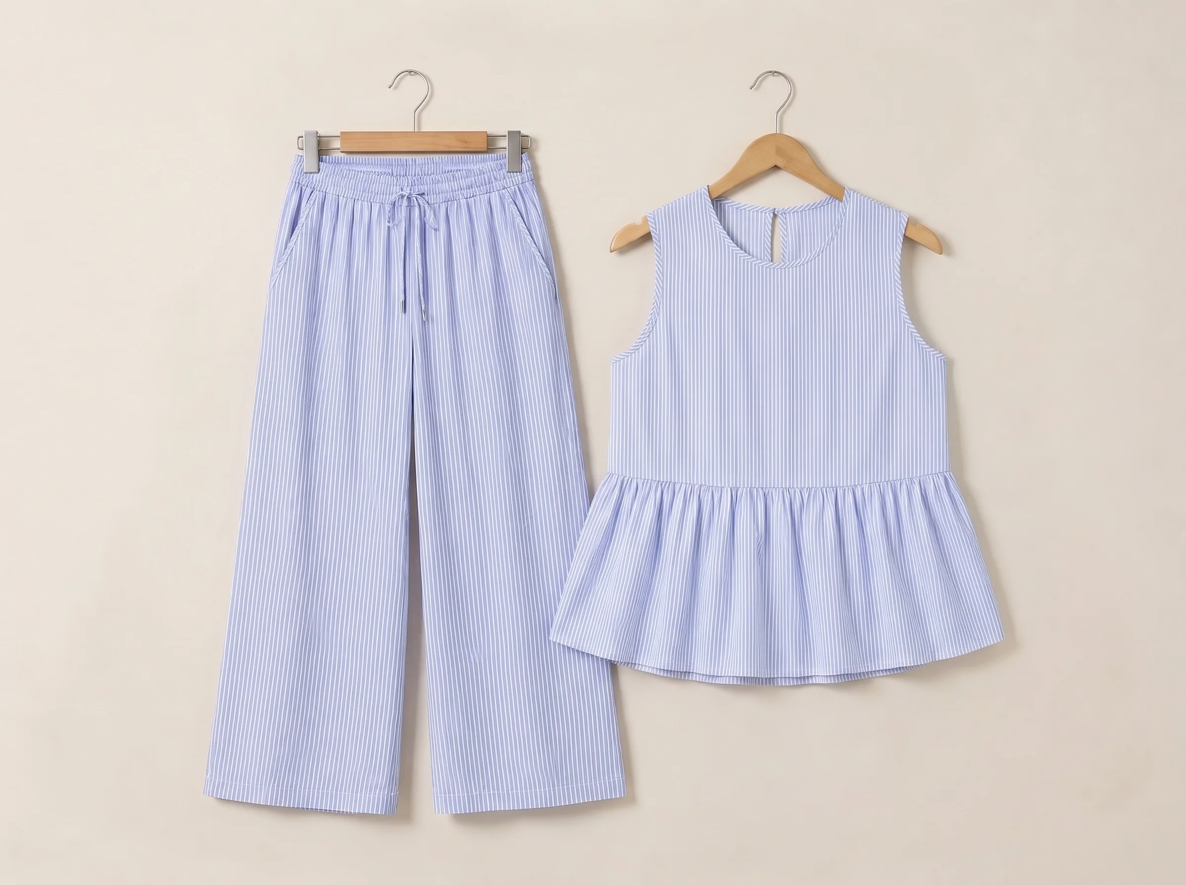 Co-ord set rayé bleu