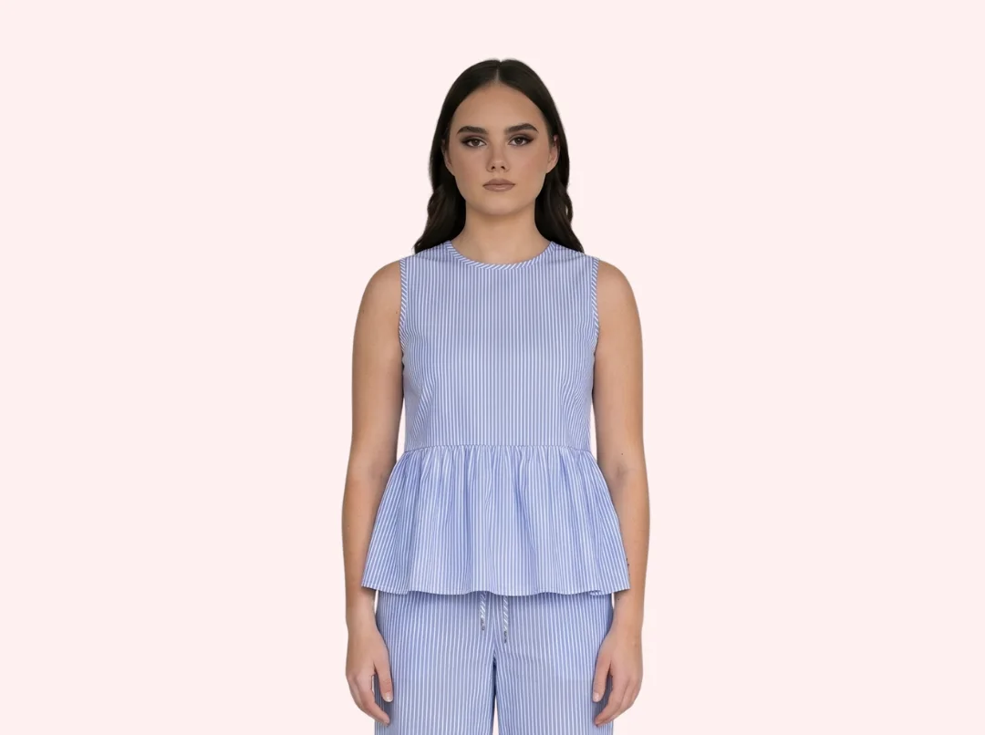 Co-ord set rayé bleu