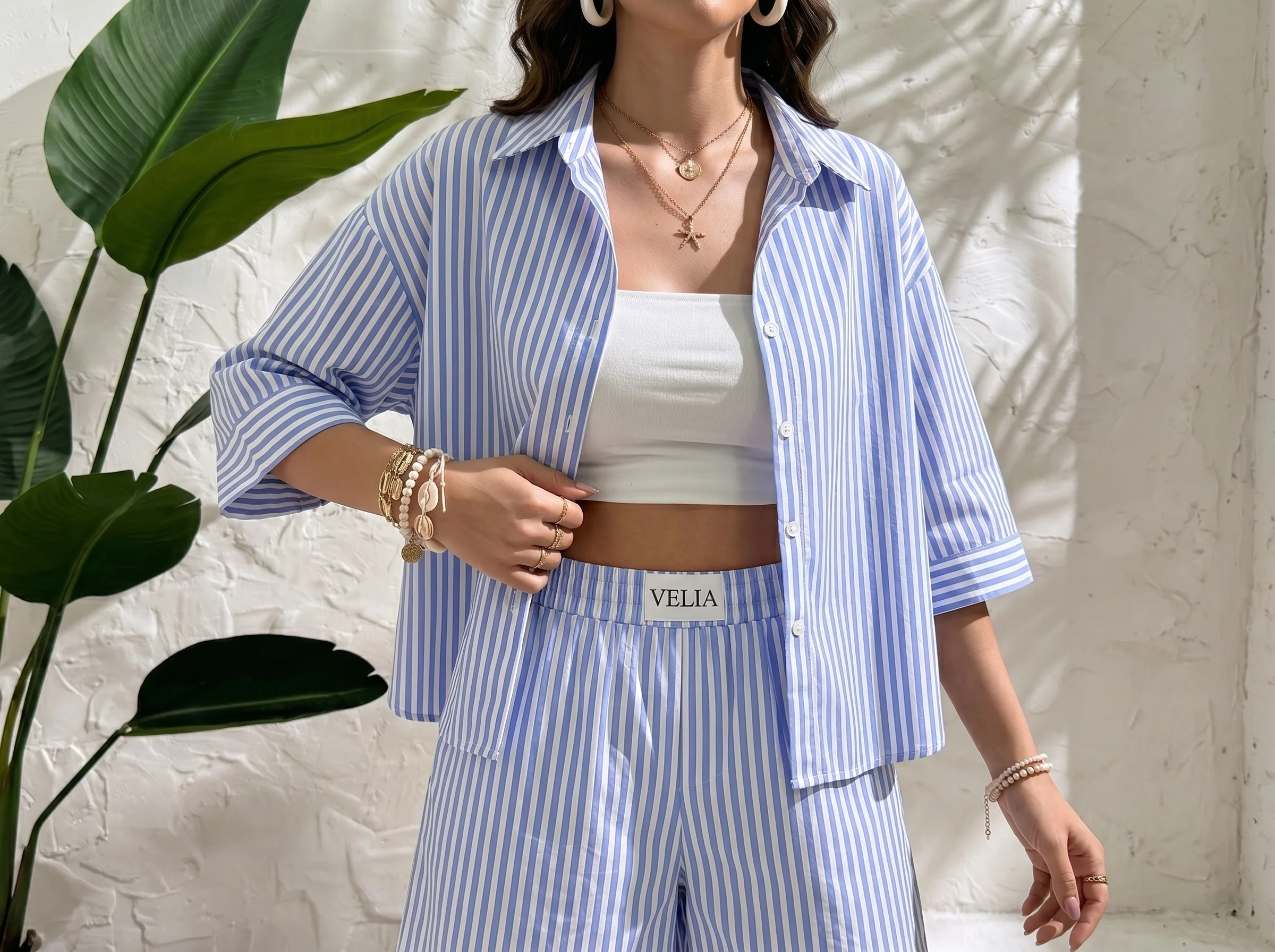 Azure Stripe Set