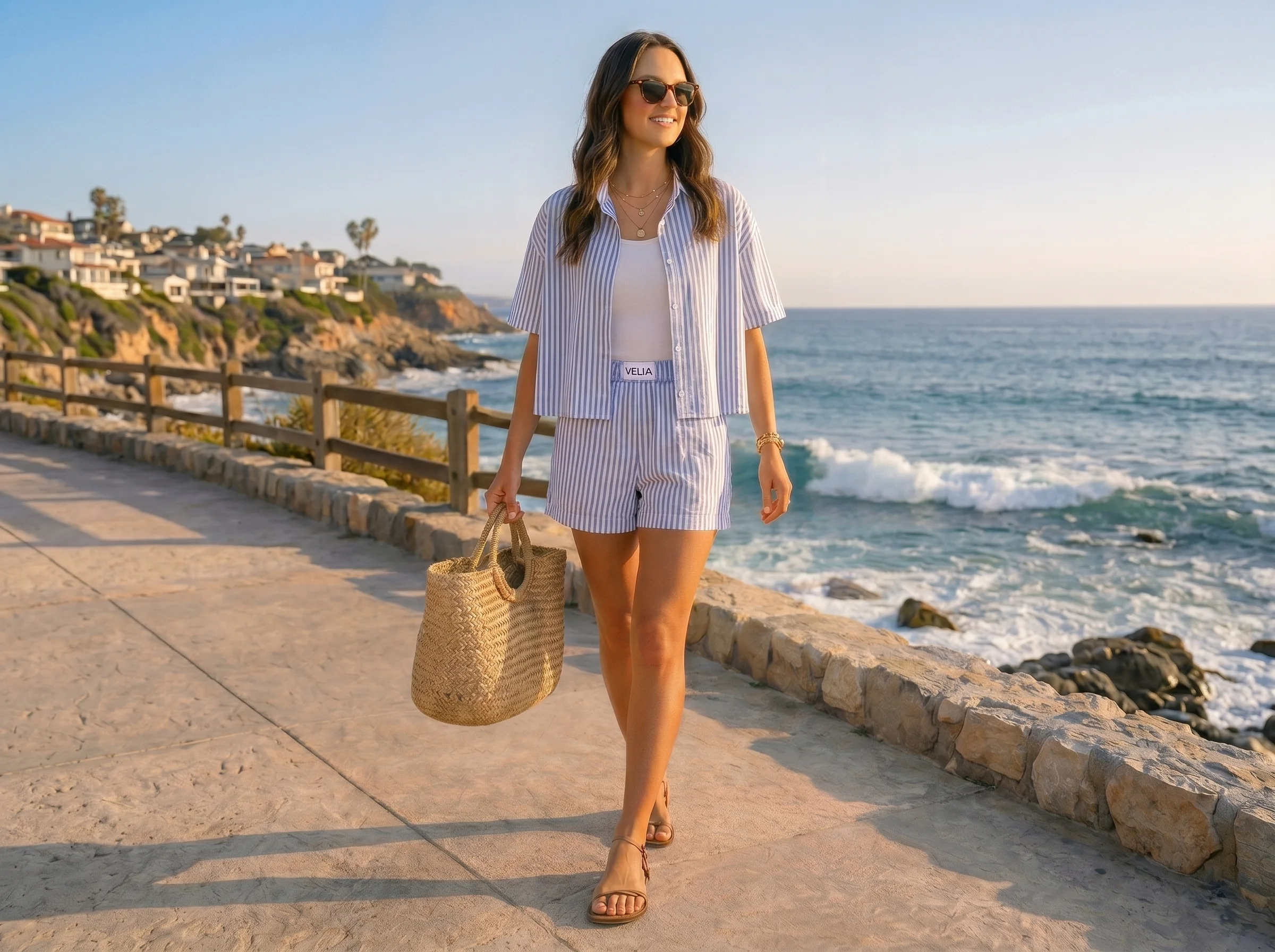 Azure Stripe Set