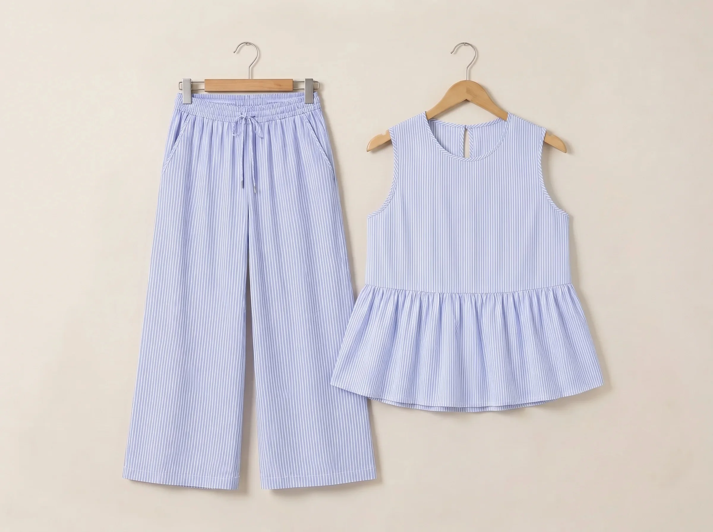 Co-ord set rayé bleu
