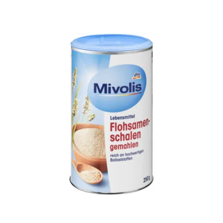 Mivolis Flohsamenschalen Gemahlen – Psyllium en Poudre Riche en Fibres