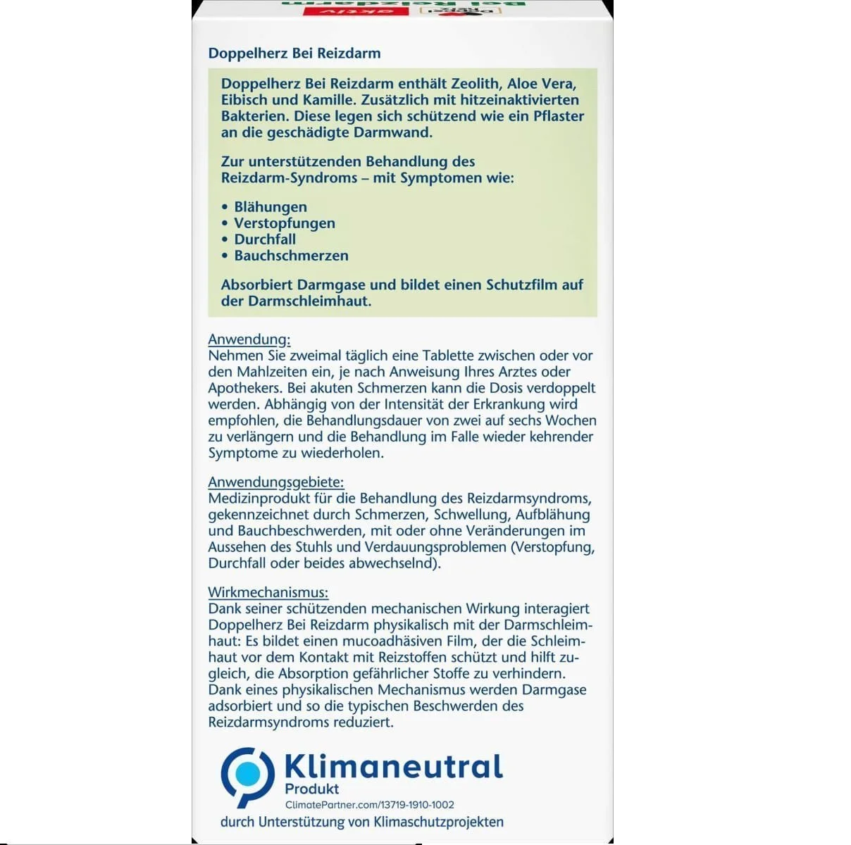 DOPPLERHERZ – Syndrome de l’intestin irritable, 30 comprimés