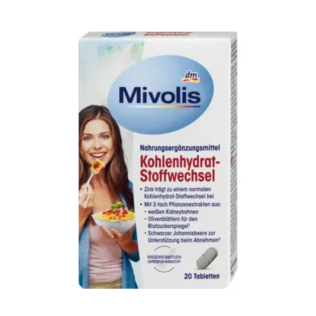Métabolisme des glucides, 20 comprimés, Mivolis
