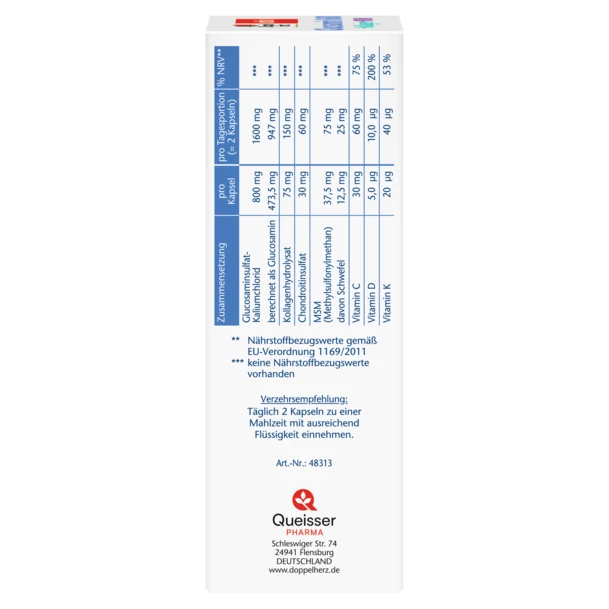 Doppelherz aktiv – Glucosamin 1600 + Collagène + MSM + Vitamine C