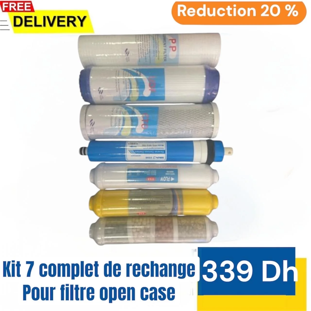 KIT 7 FILTRES DE RECHANGES POUR OSMOSE INVERSE